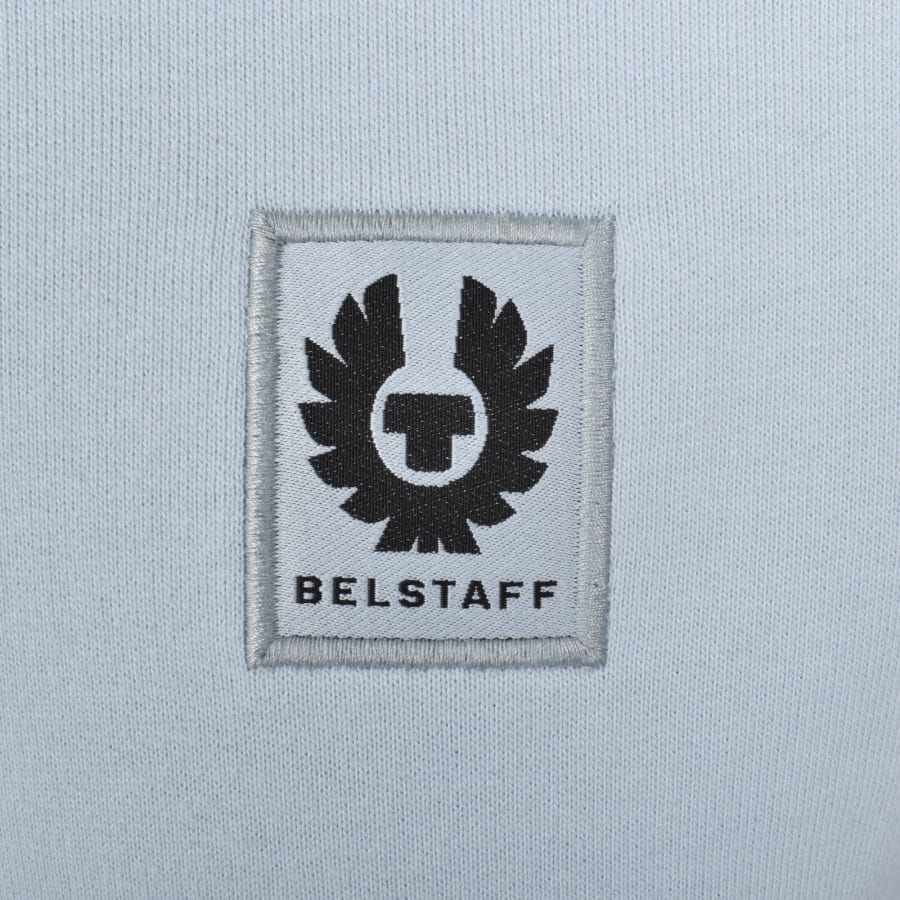 Image number 3 for Belstaff Quarter Zip Sweatshirt Sky Blue