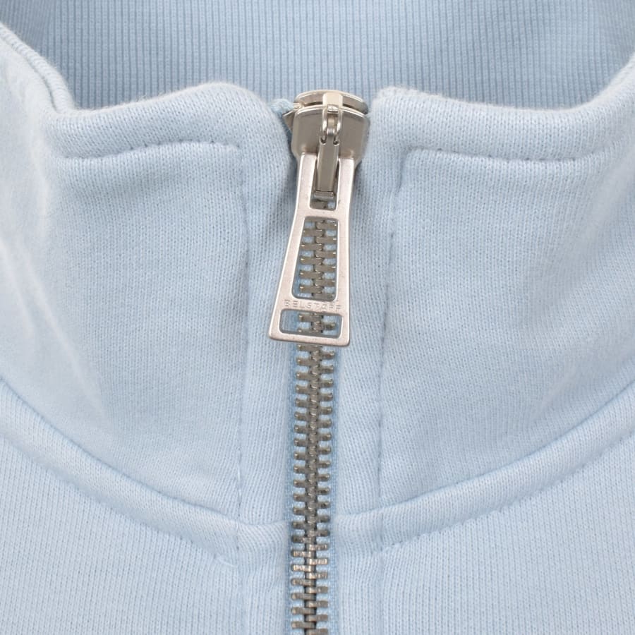Image number 4 for Belstaff Quarter Zip Sweatshirt Sky Blue
