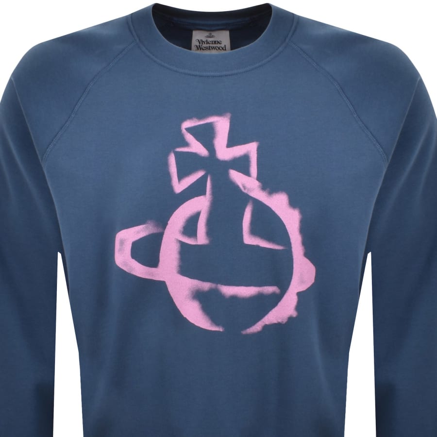 Image number 2 for Vivienne Westwood Stencil Orb Sweatshirt Blue