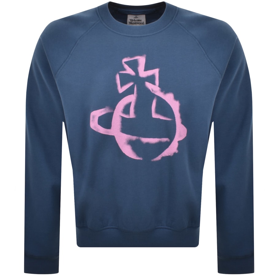 Image number 1 for Vivienne Westwood Stencil Orb Sweatshirt Blue