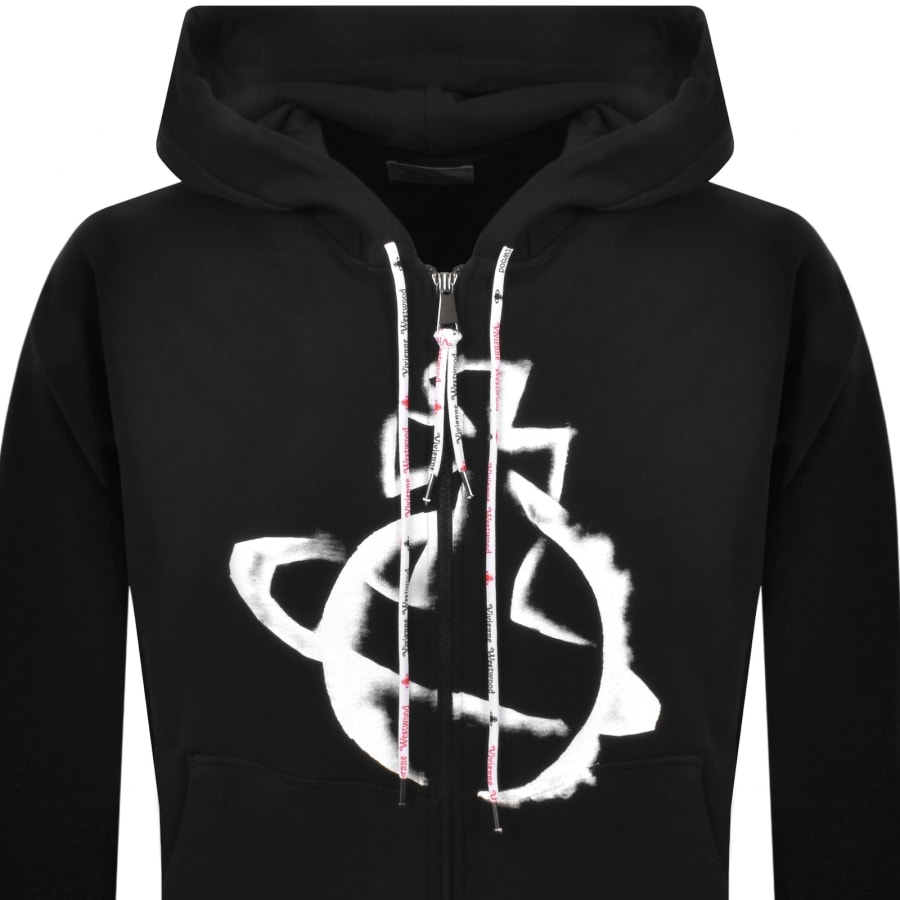 Image number 2 for Vivienne Westwood Stencil Orb Zip Hoodie Black