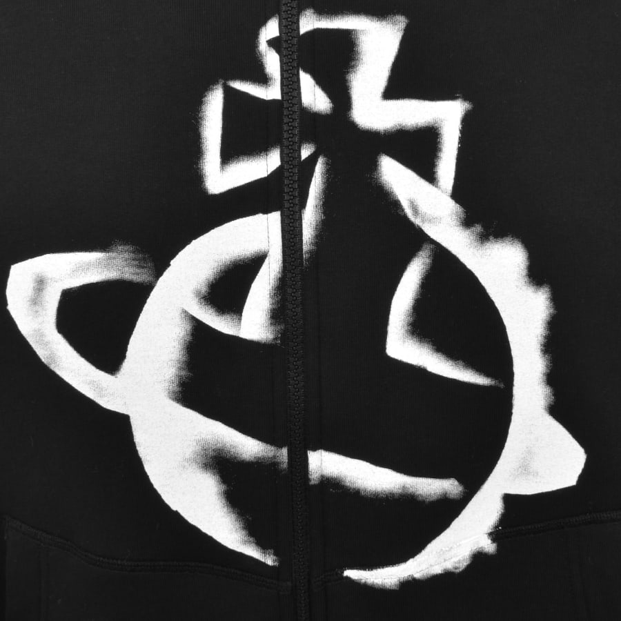 Image number 3 for Vivienne Westwood Stencil Orb Zip Hoodie Black