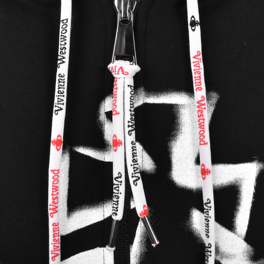 Image number 4 for Vivienne Westwood Stencil Orb Zip Hoodie Black