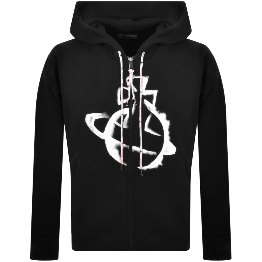 Image number 1 for Vivienne Westwood Stencil Orb Zip Hoodie Black