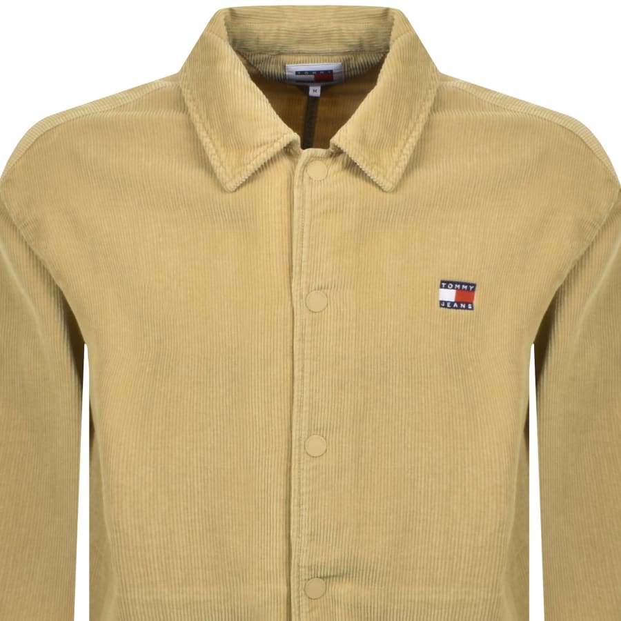 Image number 2 for Tommy Jeans Logo Overshirt Beige