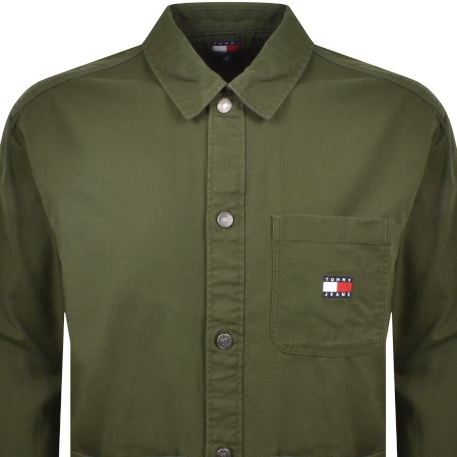 Image number 2 for Tommy Jeans Essential Overshirt Green