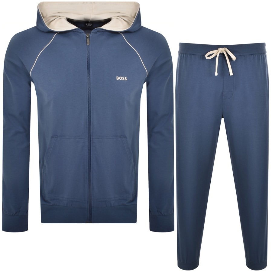 Image number 1 for BOSS Mix And Match Hooded Tracksuit Blue