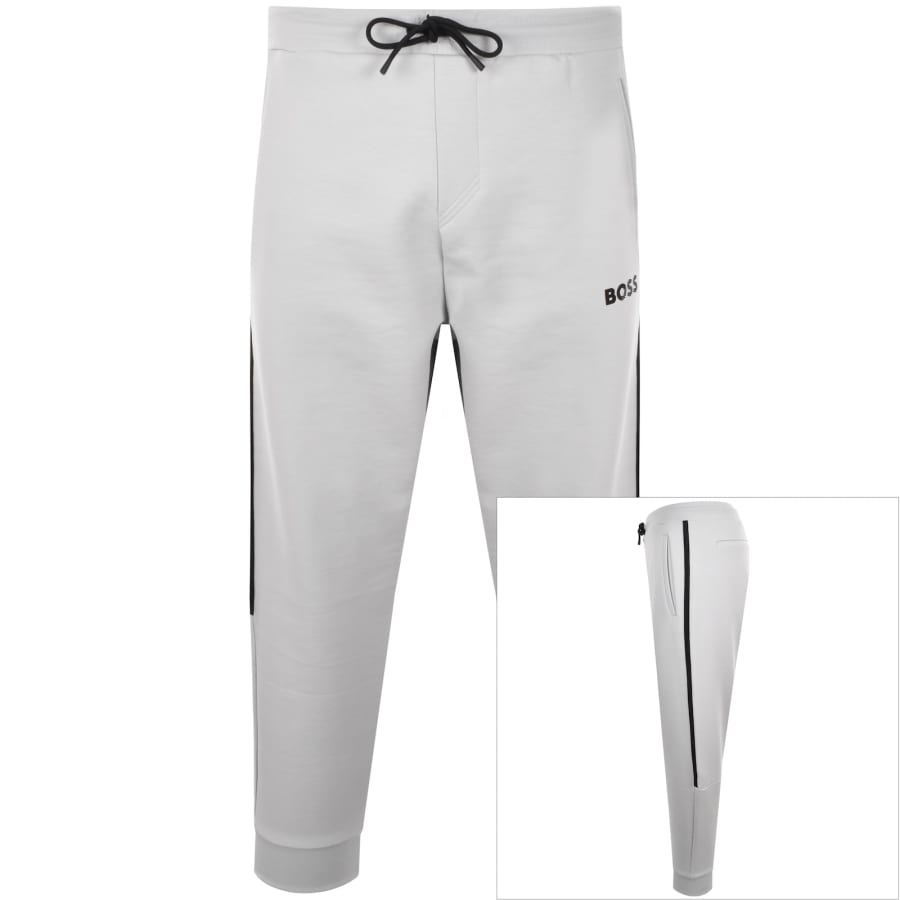 Image number 1 for BOSS Hadiko Tape X Joggers Light Grey
