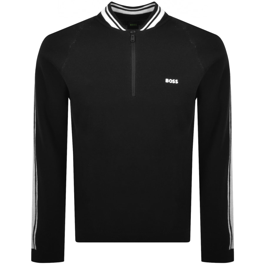 Image number 2 for BOSS K Tape Quarter Zip Jumper Black