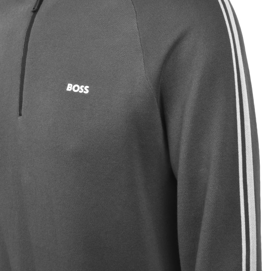Image number 5 for BOSS K Tape Quarter Zip Jumper Grey