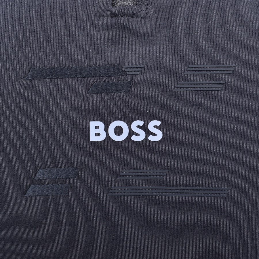 Image number 3 for BOSS Quarter Zip Tape Sweatshirt Navy