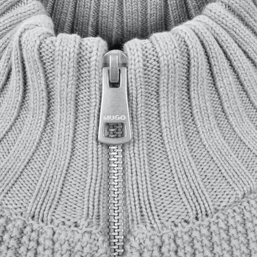 Image number 4 for HUGO Blue Selioh Knit Jumper Grey