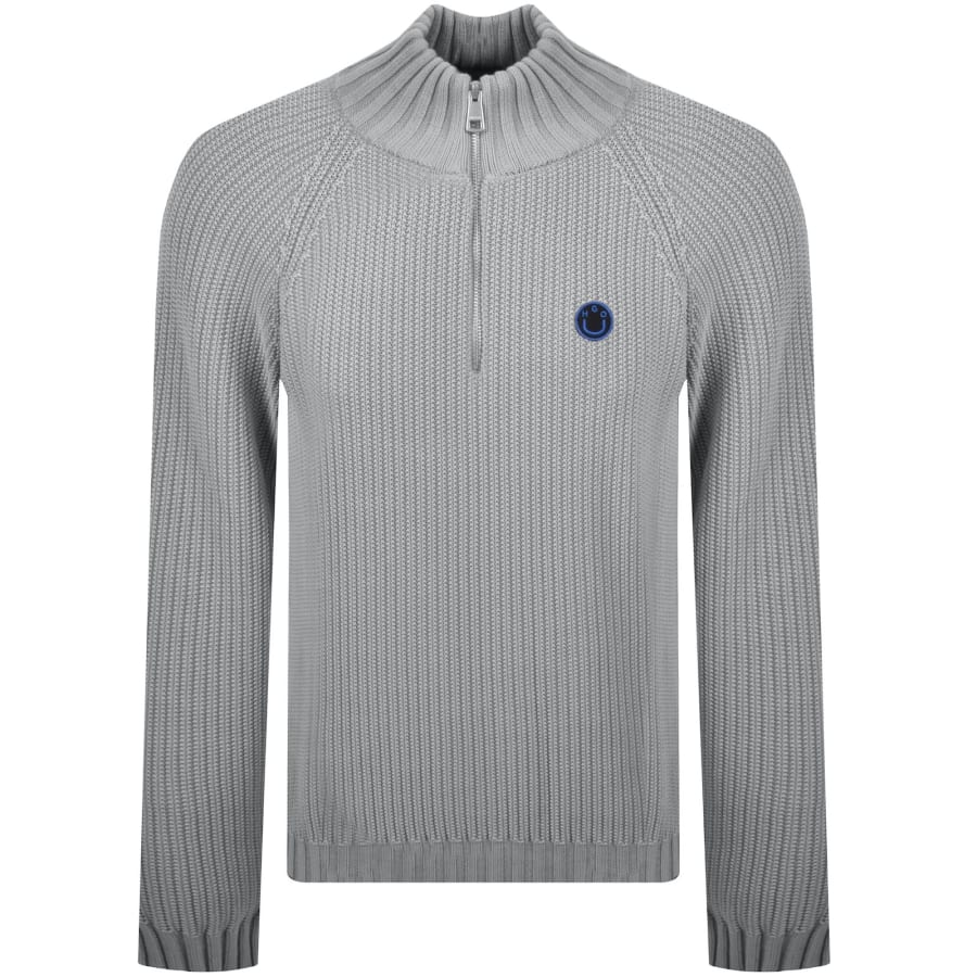 Image number 1 for HUGO Blue Selioh Knit Jumper Grey