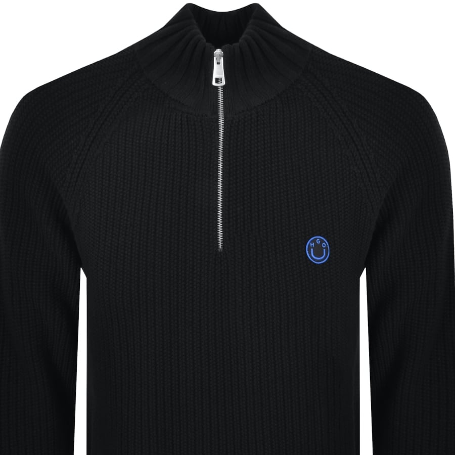 Image number 2 for HUGO Blue Selioh Knit Jumper Black