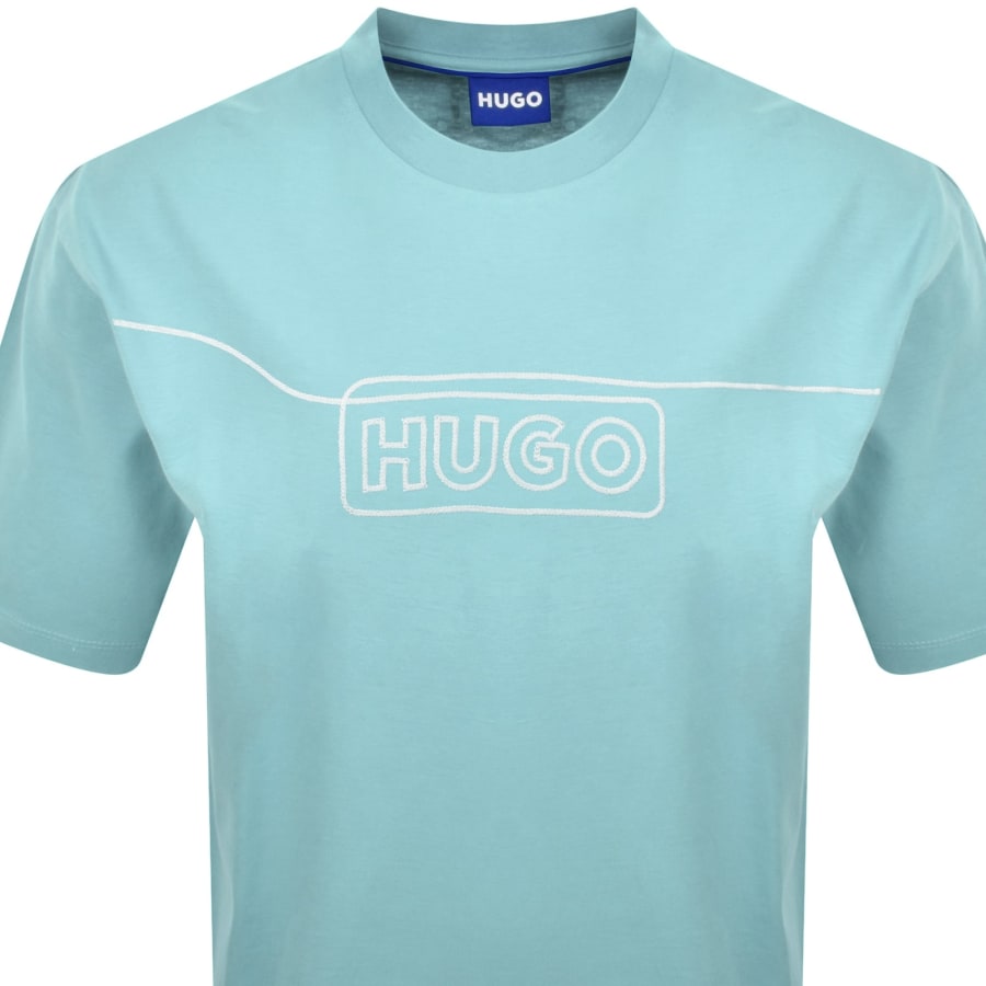 Image number 2 for HUGO Blue Noideryo Crew Neck T Shirt Blue