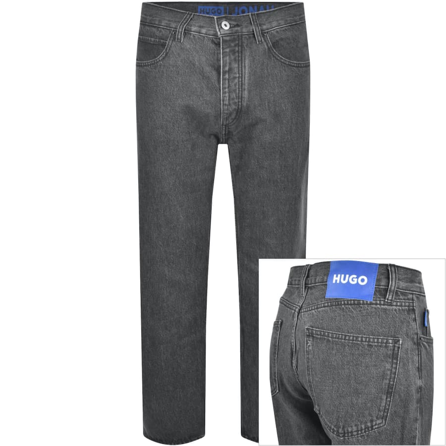 Image number 1 for HUGO Blue Straight Fit Jonah Jeans Grey