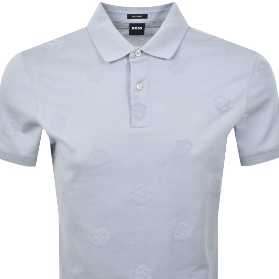 Image number 2 for BOSS C Prout Monogram Polo T Shirt Blue