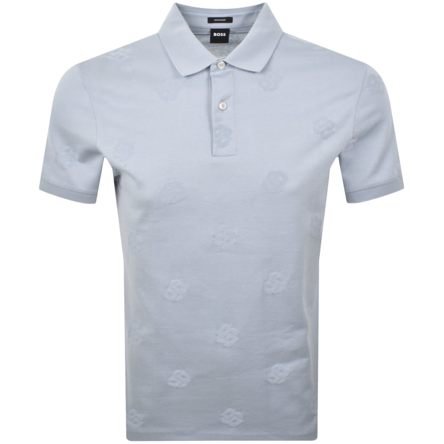 Image number 1 for BOSS C Prout Monogram Polo T Shirt Blue