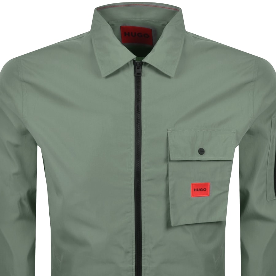 Image number 2 for HUGO Emmond Overshirt Jacket Green