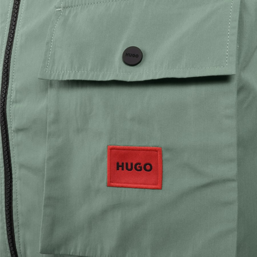 Image number 4 for HUGO Emmond Overshirt Jacket Green