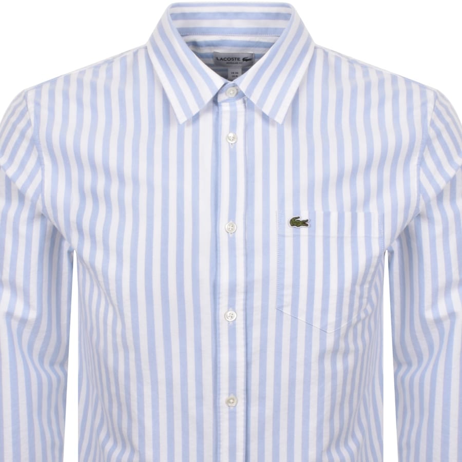 Image number 2 for Lacoste Long Sleeved Oxford Shirt Blue
