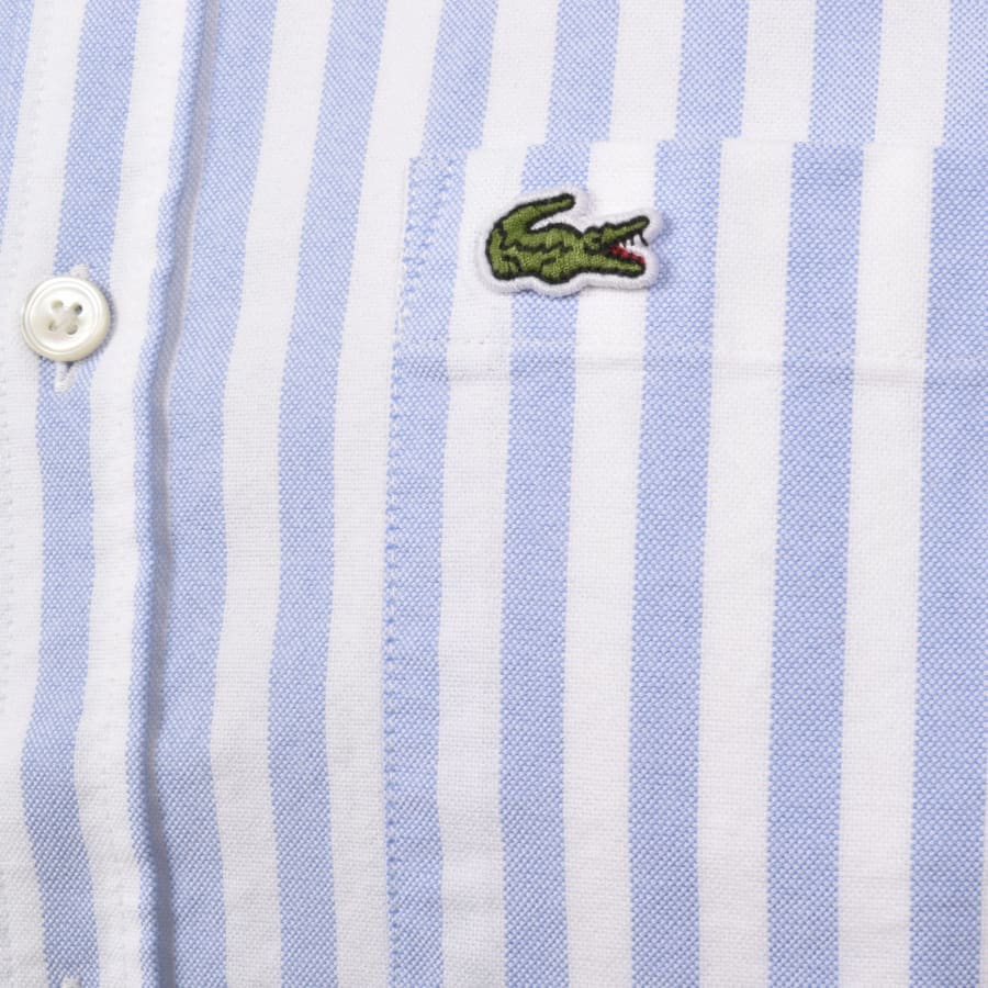 Image number 3 for Lacoste Long Sleeved Oxford Shirt Blue