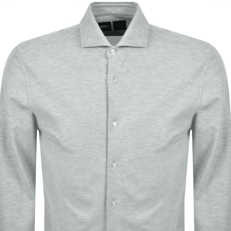 Image number 2 for BOSS P Hank Spread Slim Fit Shirt Grey