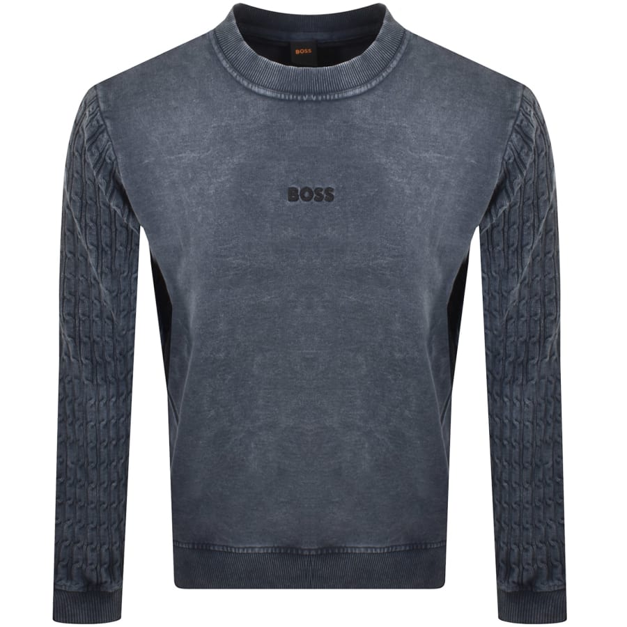 Image number 1 for BOSS We Cable Sweatshirt Blue