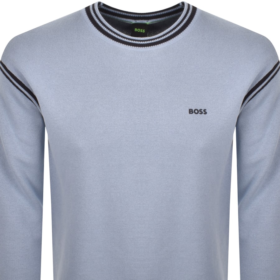 Image number 2 for BOSS K Tape Knit Jumper Blue