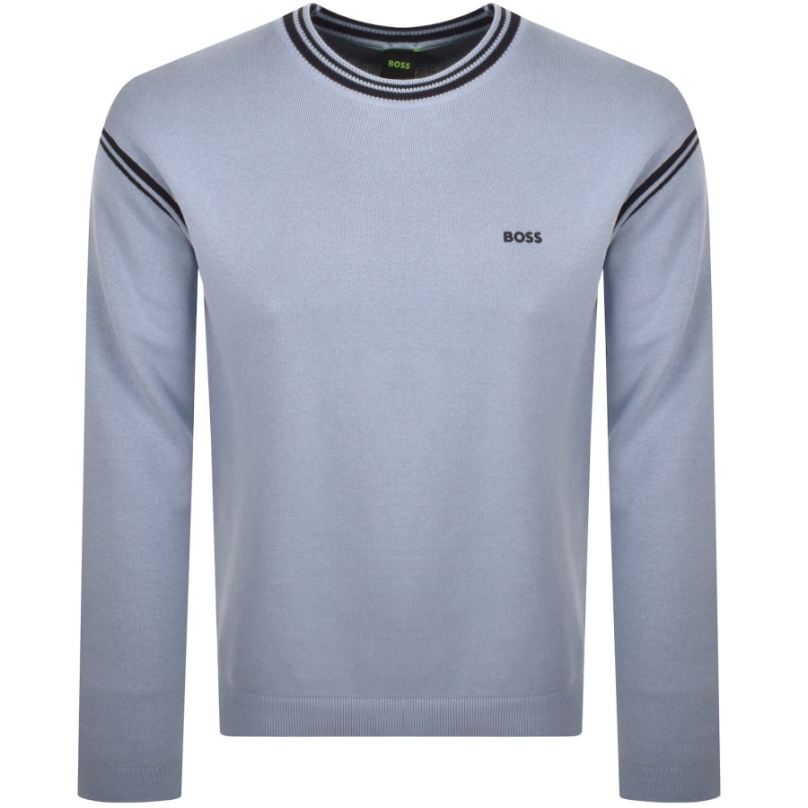 Image number 1 for BOSS K Tape Knit Jumper Blue