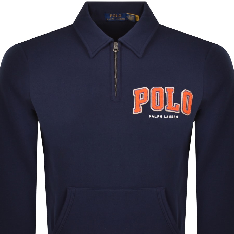 Image number 2 for Ralph Lauren Quarter Zip Sweatshirt Navy