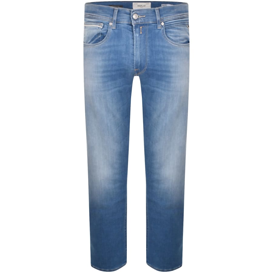 Image number 2 for Replay Grover Straight Jeans Light Wash Blue