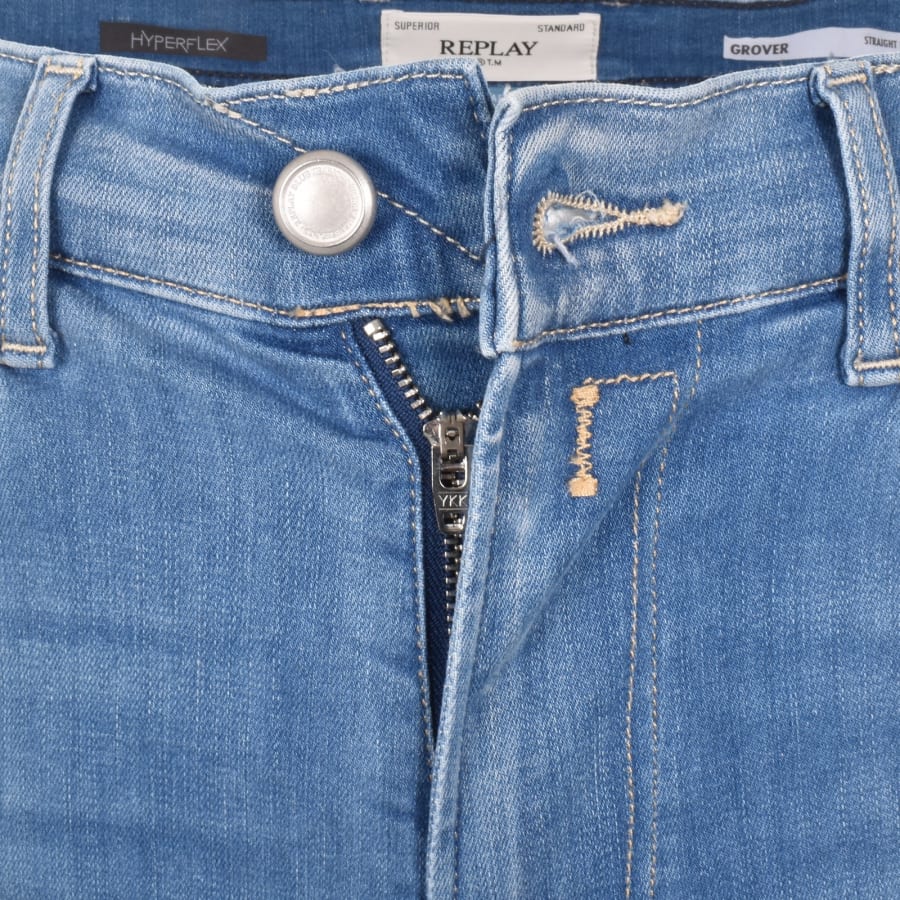 Image number 5 for Replay Grover Straight Jeans Light Wash Blue