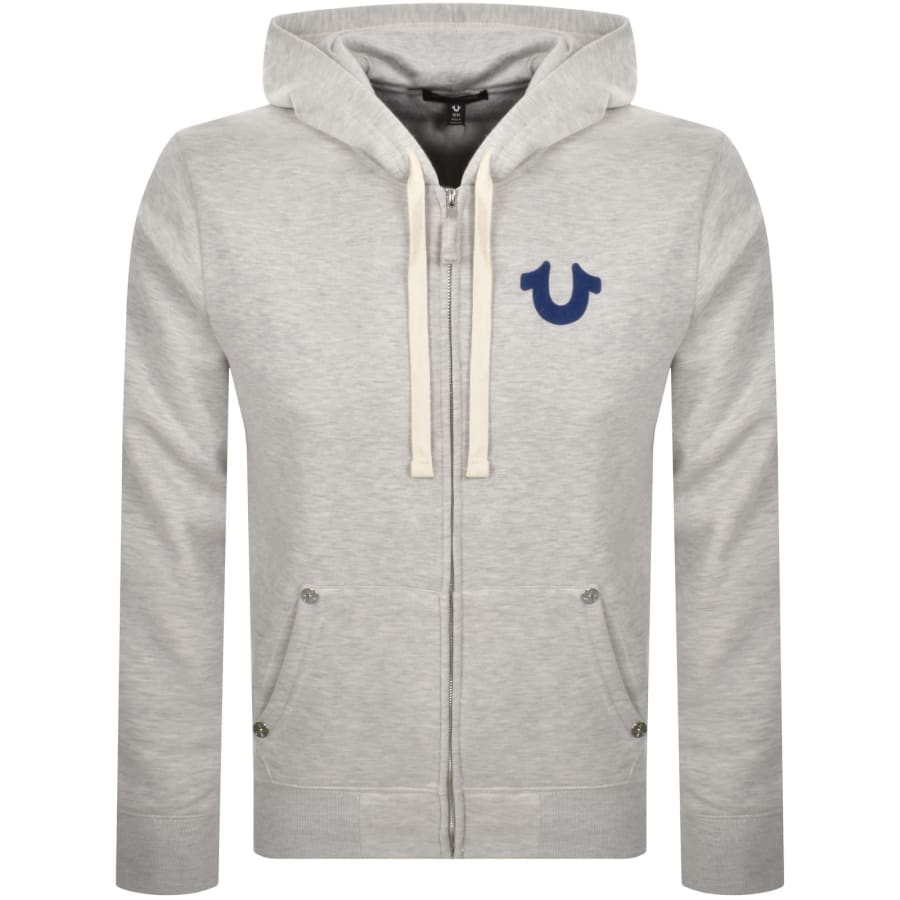 Image number 2 for True Religion Full Zip Hoodie Grey