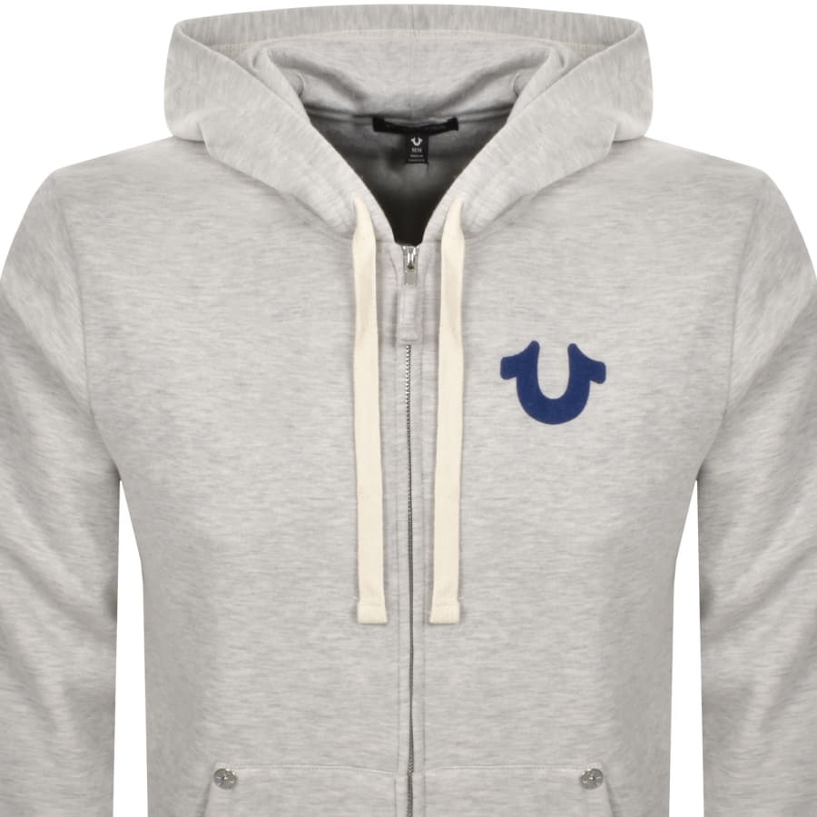 Image number 3 for True Religion Full Zip Hoodie Grey