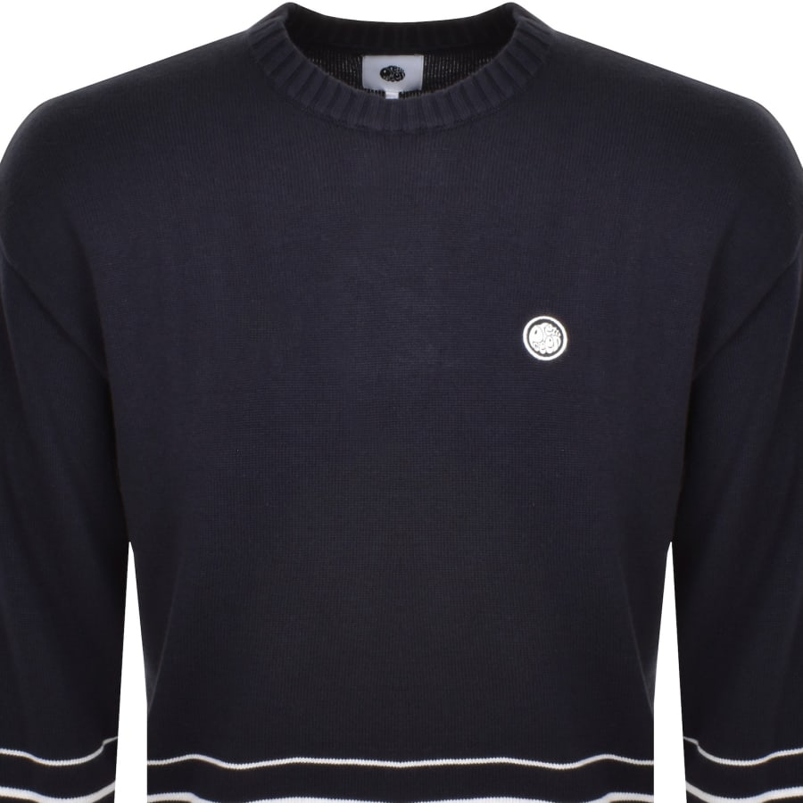 Image number 2 for Pretty Green Gradient Knit Jumper Navy