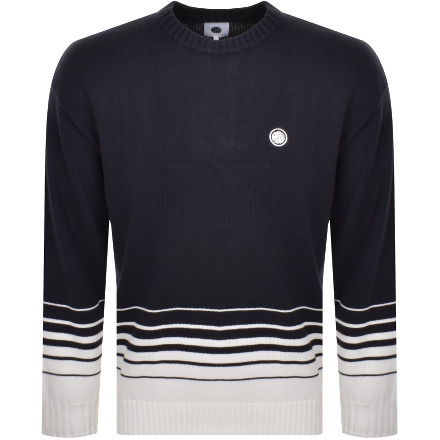Image number 1 for Pretty Green Gradient Knit Jumper Navy