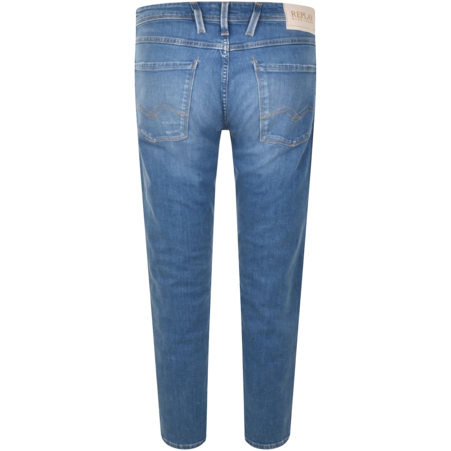 Image number 3 for Replay 573 Anbass Slim Fit Light Wash Jeans