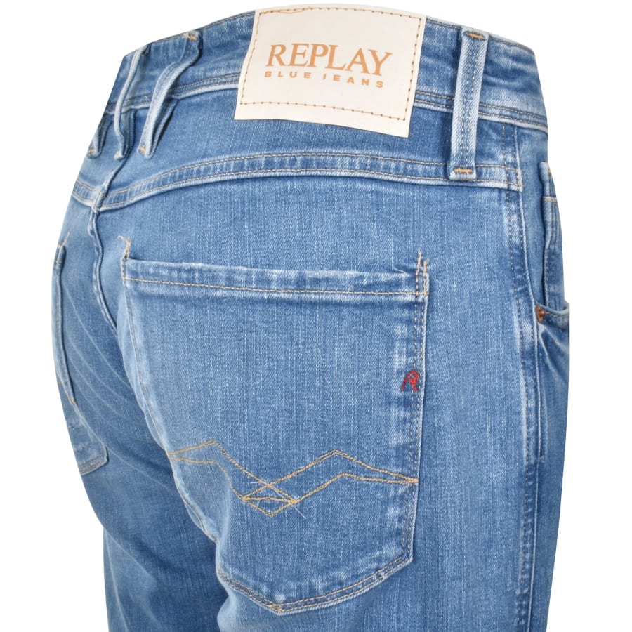 Image number 4 for Replay 573 Anbass Slim Fit Light Wash Jeans