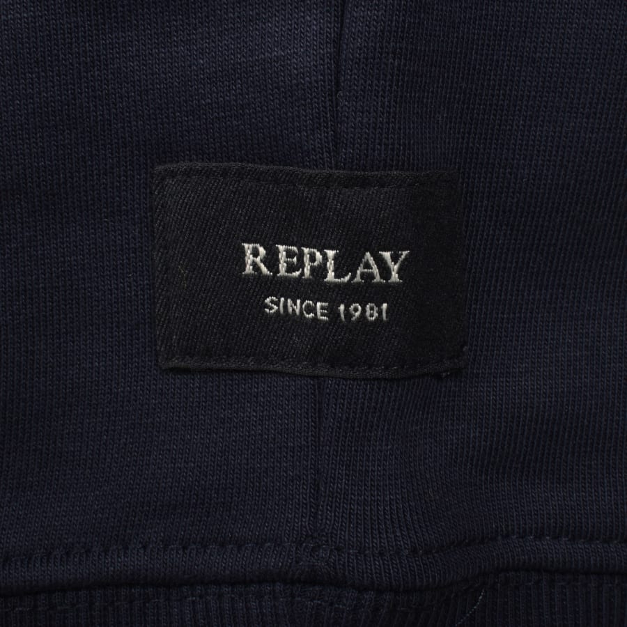 Image number 5 for Replay Fleece Hoodie Night Blue