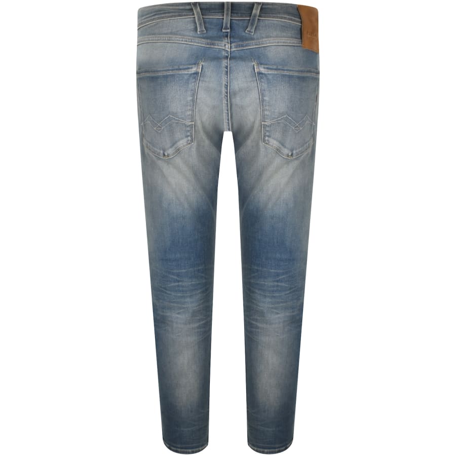 Image number 3 for Replay Anbass Slim Fit Jeans Light Wash Blue