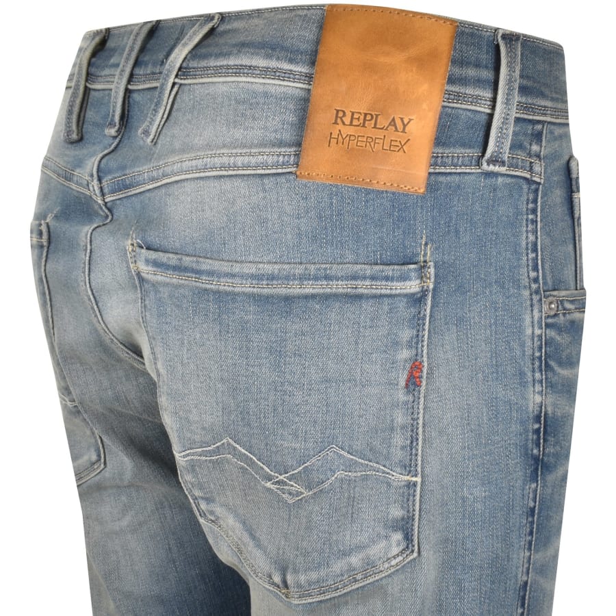 Image number 4 for Replay Anbass Slim Fit Jeans Light Wash Blue