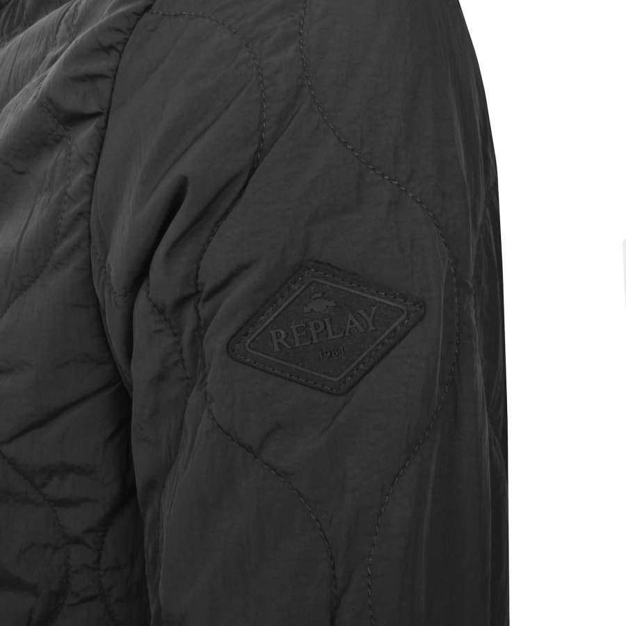 Image number 4 for Replay Quilted Jacket Black