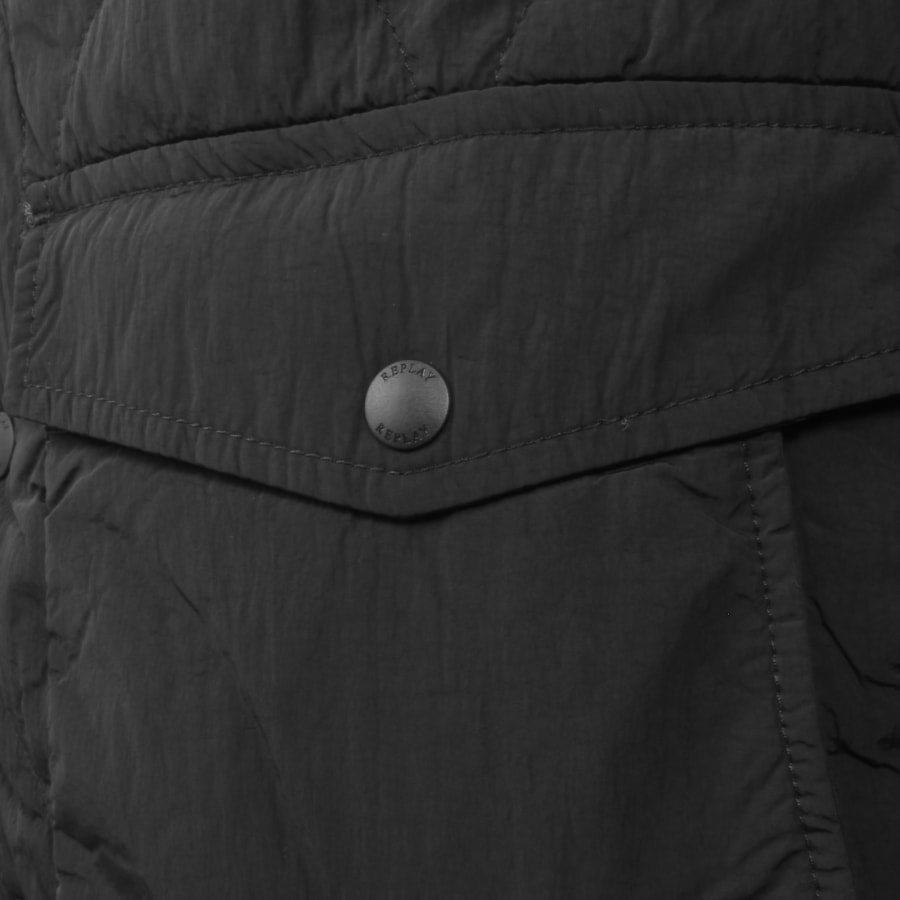 Image number 5 for Replay Quilted Jacket Black