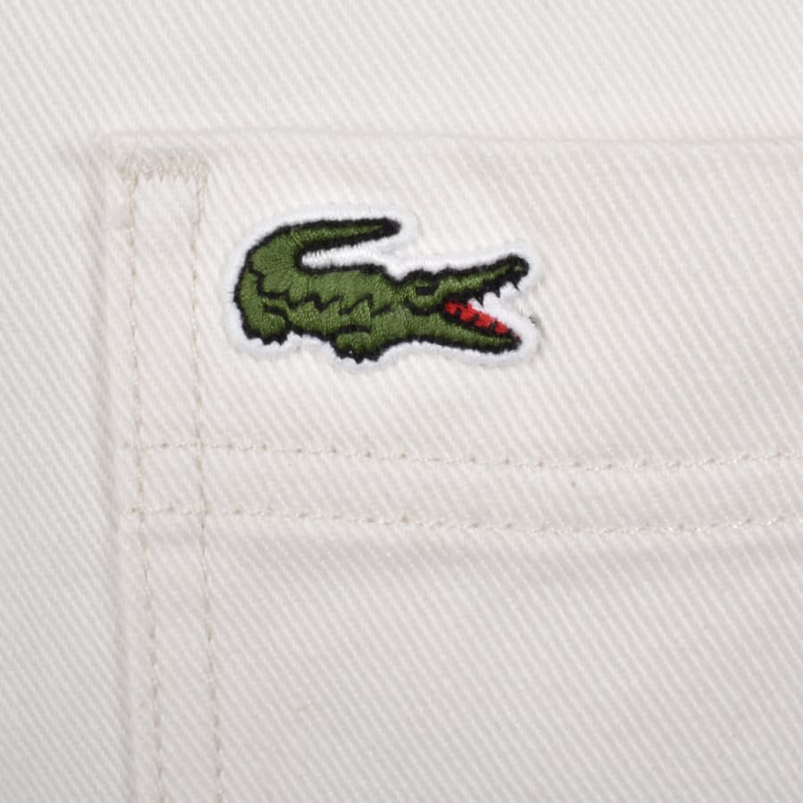 Image number 3 for Lacoste Long Sleeved Woven Shirt Cream