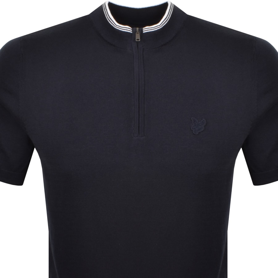 Image number 2 for Lyle And Scott Cotton Tipped Mock Neck Jumper Navy