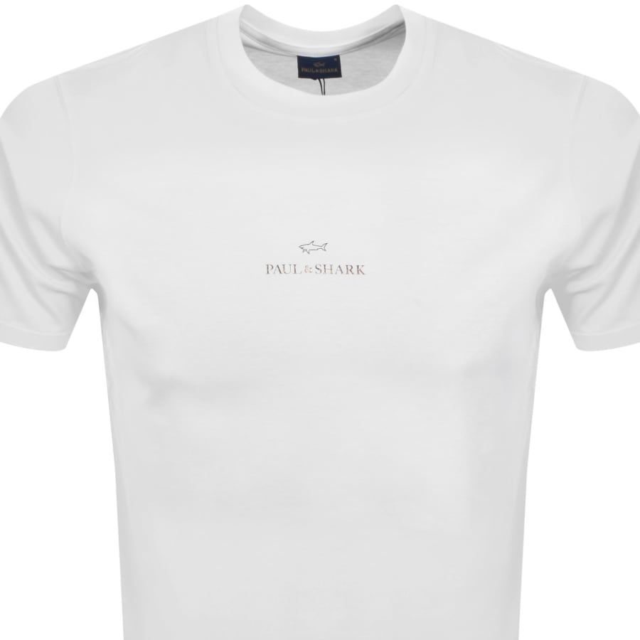 Image number 2 for Paul And Shark Printed Logo T Shirt White