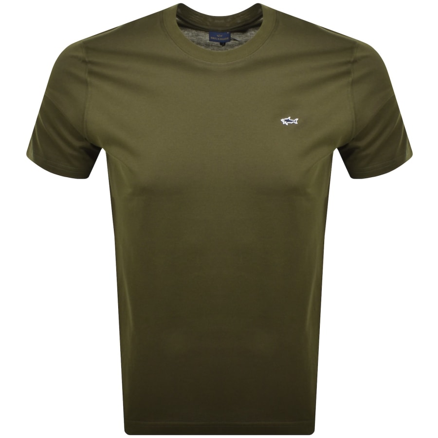 Image number 1 for Paul And Shark Logo T Shirt Olive Green