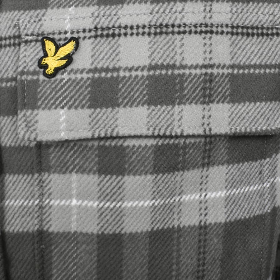 Image number 3 for Lyle And Scott Brushed Tartan Overshirt Grey