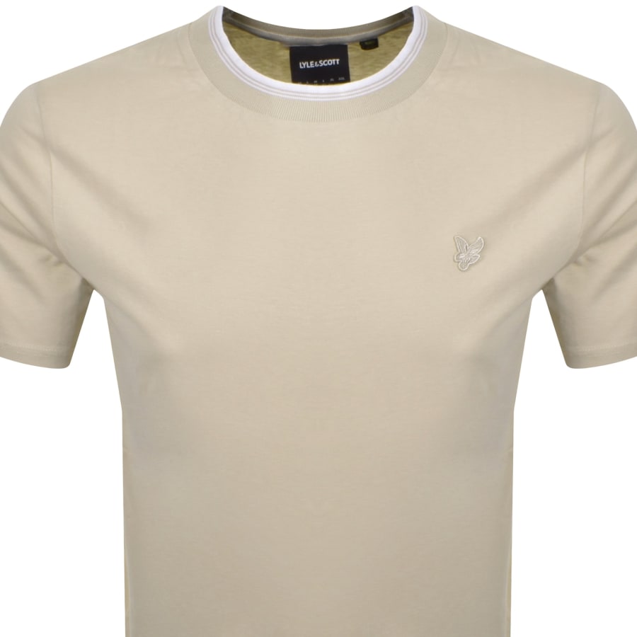 Image number 2 for Lyle And Scott Tipped T Shirt Beige